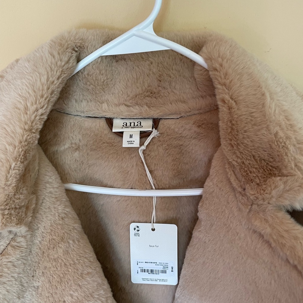 NWT Bomber Jacket Tobacco sherpa Lined Mid Length Size M - Picture 4 of 5